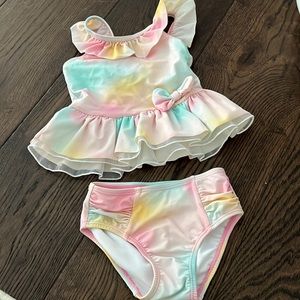 Pastel Multi Colored Tie Dye Tankini EUC